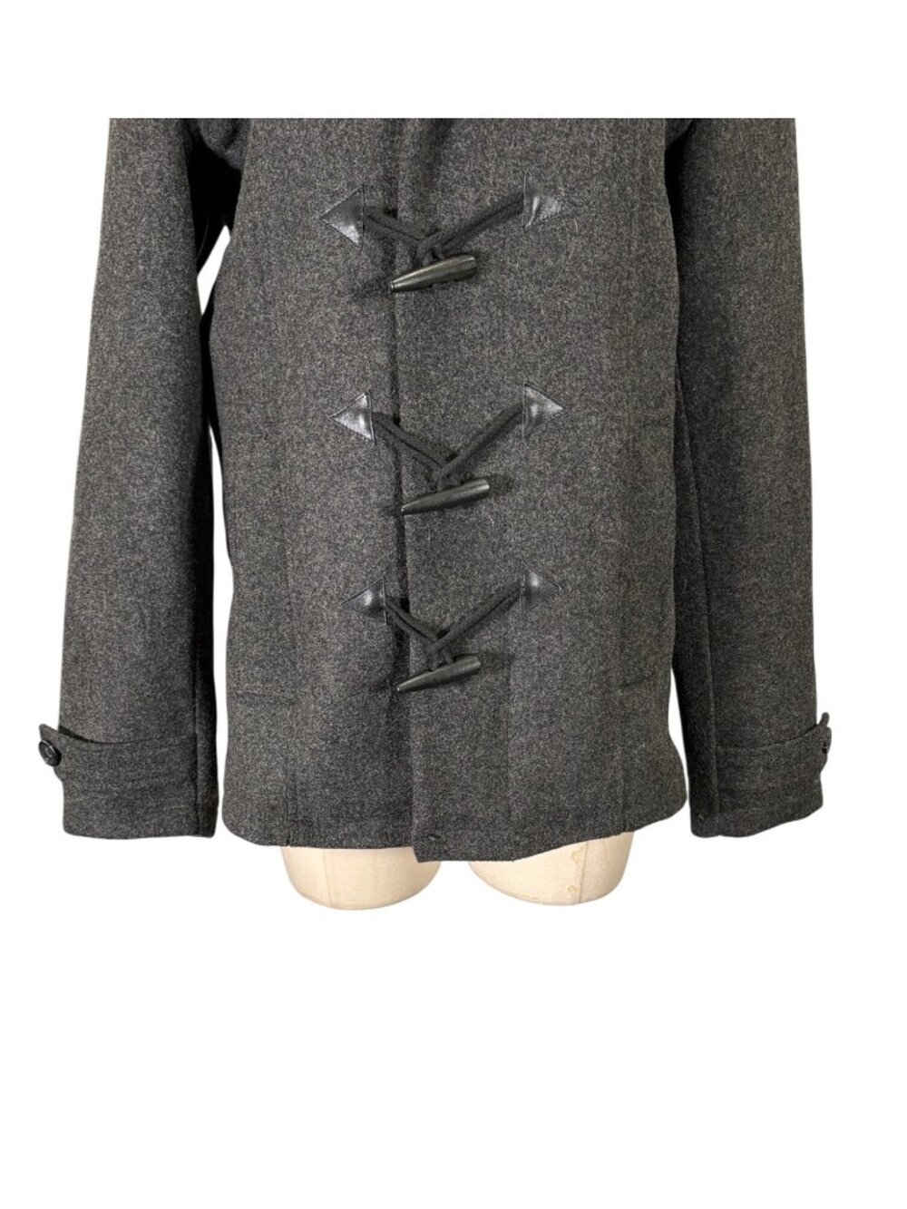 Spiewak & Sons Gray Wool Mid Length Fitted Toggle Duffle Coat Size Medium - Picture 6 of 10